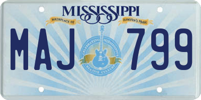 MS license plate MAJ799