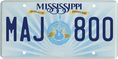 MS license plate MAJ800