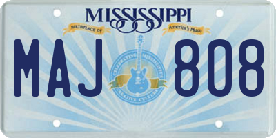 MS license plate MAJ808