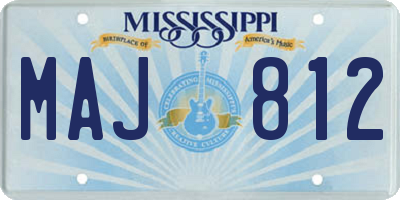 MS license plate MAJ812