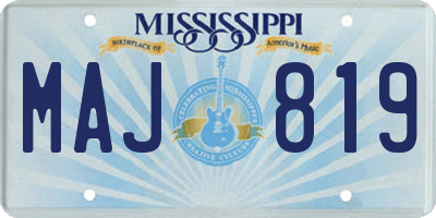 MS license plate MAJ819