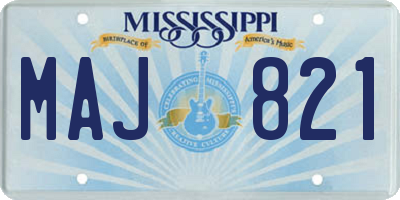 MS license plate MAJ821