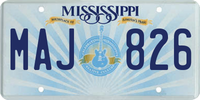 MS license plate MAJ826
