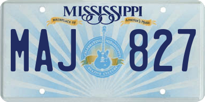 MS license plate MAJ827