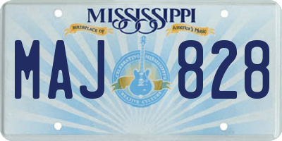 MS license plate MAJ828