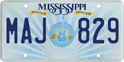 MS license plate MAJ829