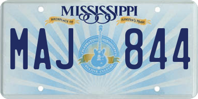 MS license plate MAJ844