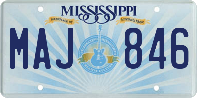 MS license plate MAJ846