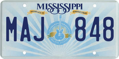 MS license plate MAJ848