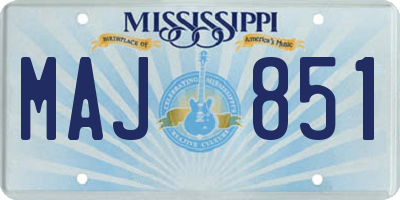 MS license plate MAJ851
