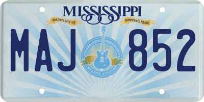MS license plate MAJ852