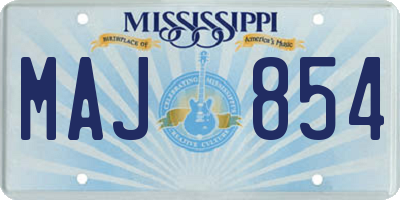 MS license plate MAJ854
