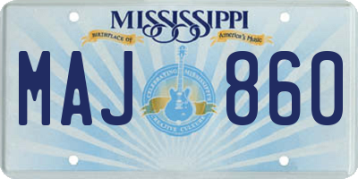 MS license plate MAJ860