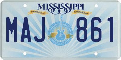 MS license plate MAJ861