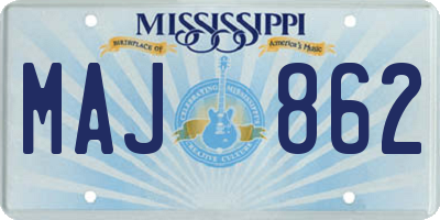 MS license plate MAJ862