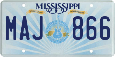 MS license plate MAJ866