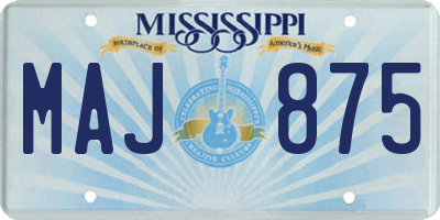 MS license plate MAJ875
