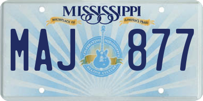 MS license plate MAJ877