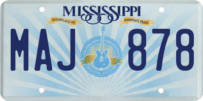 MS license plate MAJ878