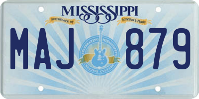 MS license plate MAJ879