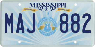 MS license plate MAJ882