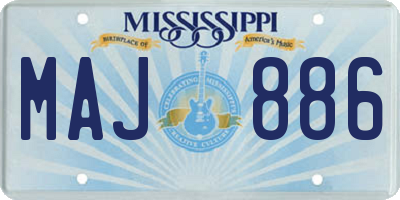 MS license plate MAJ886