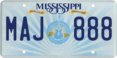 MS license plate MAJ888