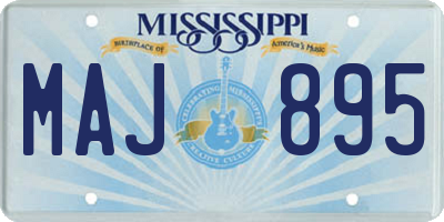 MS license plate MAJ895