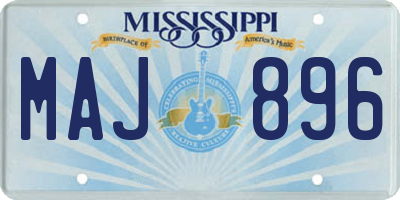 MS license plate MAJ896