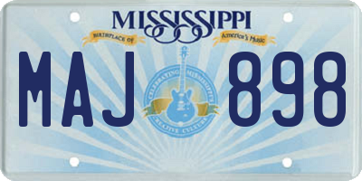 MS license plate MAJ898