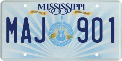 MS license plate MAJ901