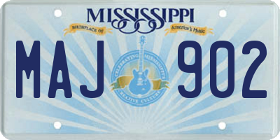 MS license plate MAJ902