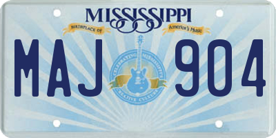 MS license plate MAJ904
