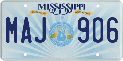 MS license plate MAJ906