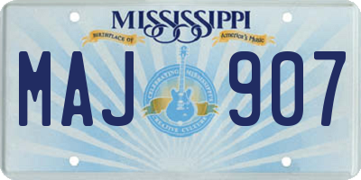 MS license plate MAJ907