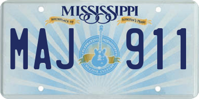 MS license plate MAJ911