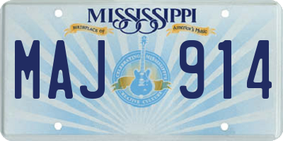 MS license plate MAJ914