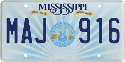 MS license plate MAJ916