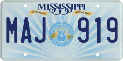 MS license plate MAJ919