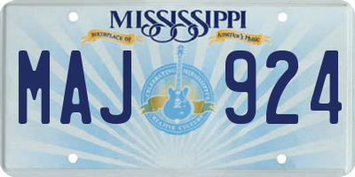 MS license plate MAJ924