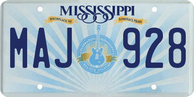 MS license plate MAJ928