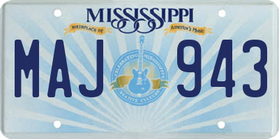 MS license plate MAJ943