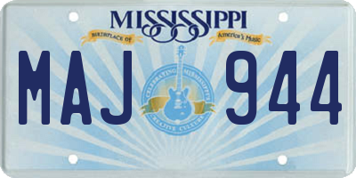 MS license plate MAJ944