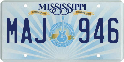 MS license plate MAJ946