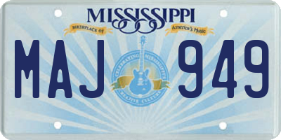 MS license plate MAJ949