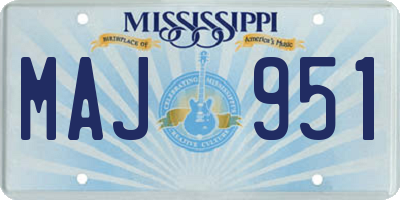 MS license plate MAJ951
