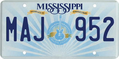 MS license plate MAJ952