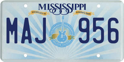 MS license plate MAJ956