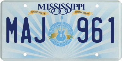 MS license plate MAJ961