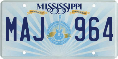 MS license plate MAJ964
